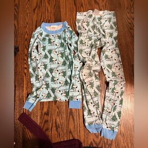 Hanna Andersson Light Blue Snoopy Holiday Pajama Set 12